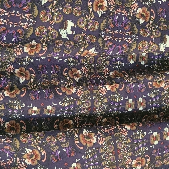 3/$30 CATO Purple Elephant Floral Oversized Long Sleeve Hi-low Scoop Neck Tunic - Picture 4 of 10
